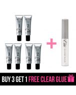 3-Pack Keratin Lash Lift Set - First & Second Pro System (30g Tube) + Free Clear Glue