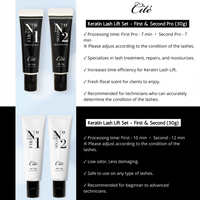 Keratin Lash Lift Set- First & Second Pro (30G tube)